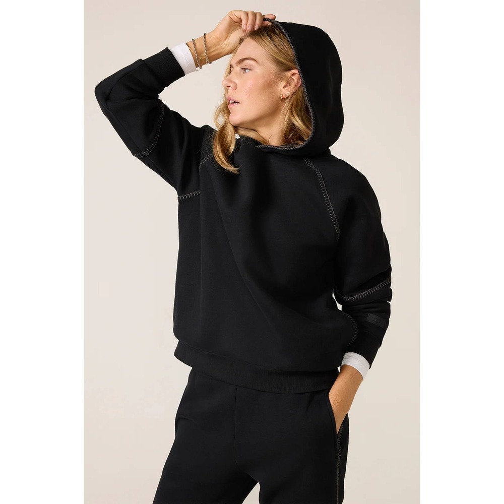 Mitchell Evan hoodie womens black pullover minimal luxury perfect pullover gym m